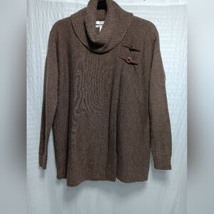 Ellen Tracy 💯 Extra Fine Merino Wool Cowlneck Wrap Sweater. Size M